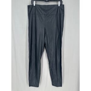 Boston Proper Faux Leather Leggings Womens Large Black Aspen Pull On High Rise